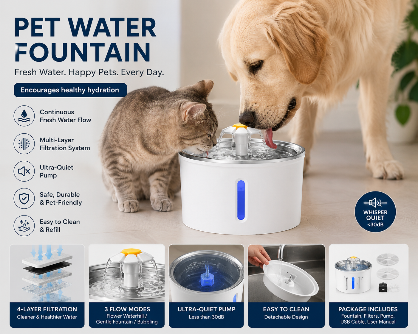 Pet water fountains